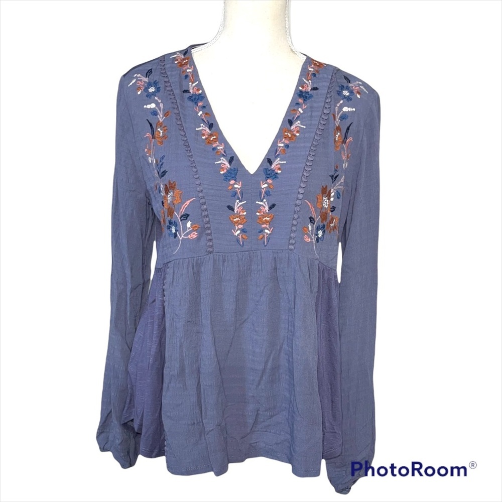 Artesia Embroidered Peasant Blouse, long sleeve